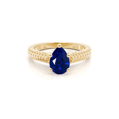 Oval Blue Sapphire Vintage Diamond Ring