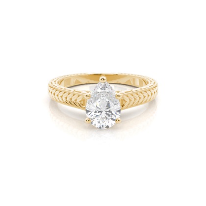 Yellow Gold Solitaire Diamond Rings 