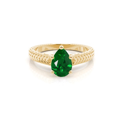 Oval Emerald Vintage Diamond Ring