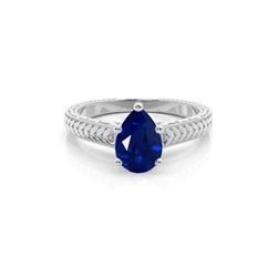 Oval Blue Sapphire Vintage Diamond Engagement Ring