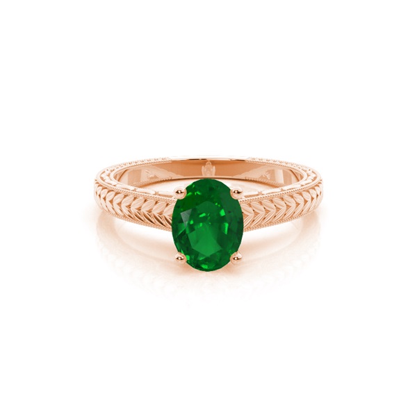 Oval Emerald Vintage Diamond Engagement Ring