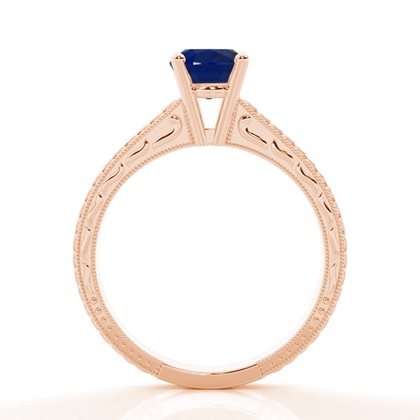 Ovaler Blauer Saphir Weinlese Diamant Verlobungsring