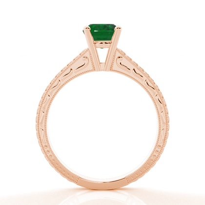 Ovaler Smaragd Vintage Diamant Verlobungsring