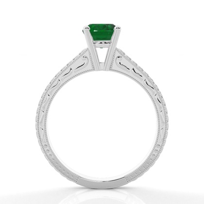 Ovaler Smaragd Vintage Diamant Verlobungsring