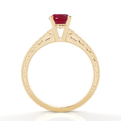 Oval Ruby Vintage Diamond Engagement Ring