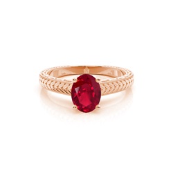 Oval Ruby Vintage Diamond Engagement Ring