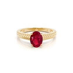 Oval Ruby Vintage Diamond Engagement Ring
