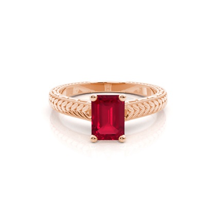 Emerald Rose Gold Diamond Rings Gemstones