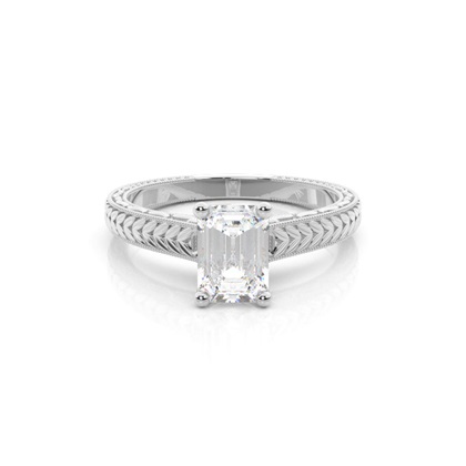 Emerald Vintage Diamond Engagement Rings