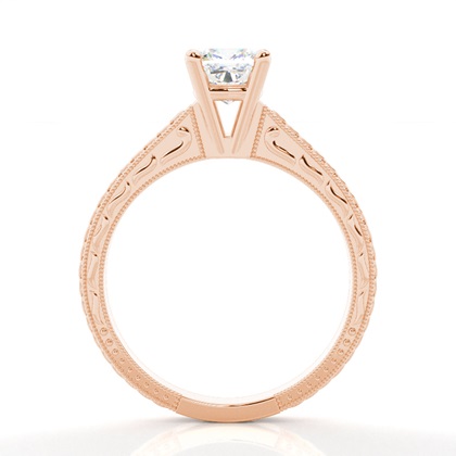 Cushion Rose Gold Classic Solitaire Engagement Rings