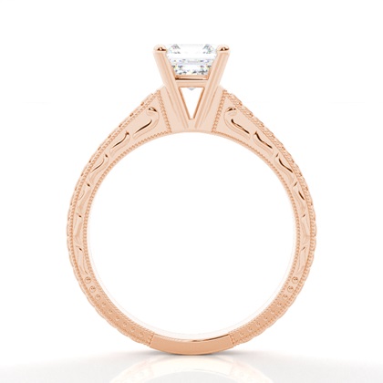 1.00 Carat Or Rose Bague solitaire diamant