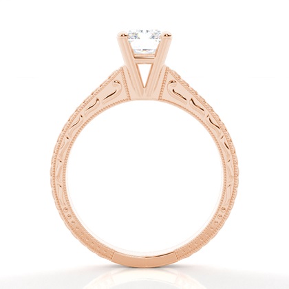 1.00 Carat Or Rose Bague solitaire diamant