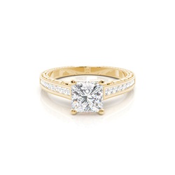 White Gold Princess Vintage Diamond Engagement Ring