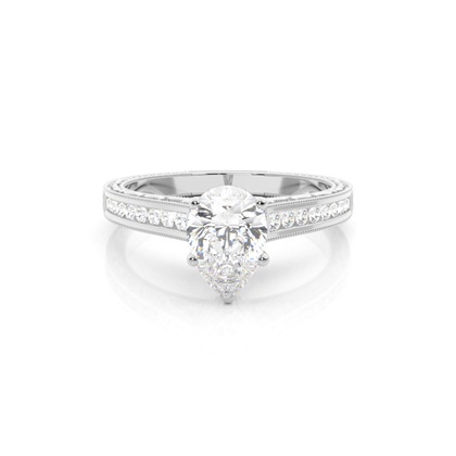 Pear Vintage Diamond Engagement Rings