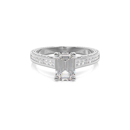 Emerald Vintage Diamond Engagement Rings