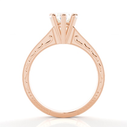 4.00 Carat Rose Gold Side Stone Engagement Rings