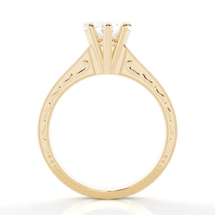 4.00 Carat Yellow Gold Side Stone Engagement Rings