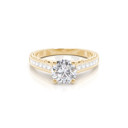 White Gold Oval Vintage Moissanite Engagement Ring