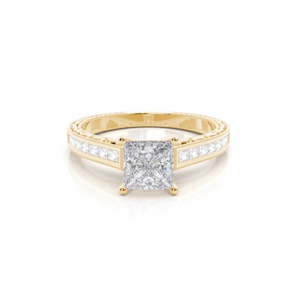 Bílé zlato oválný Vintage moissanite zásnubní prsten