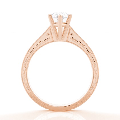 Diamantring in einer Krappenfassung mit medium Schulter Moissanit