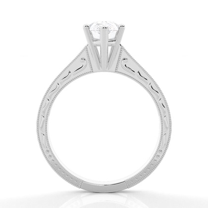 Diamantring in einer Krappenfassung mit medium Schulter Moissanit