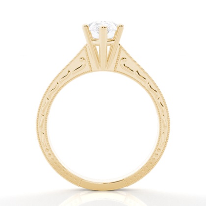 Diamantring in einer Krappenfassung mit medium Schulter Moissanit