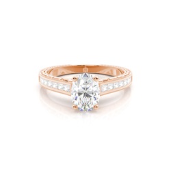 White Gold Oval Vintage Diamond Engagement Ring