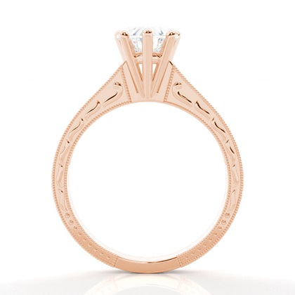 White Gold Oval Vintage Diamond Engagement Ring