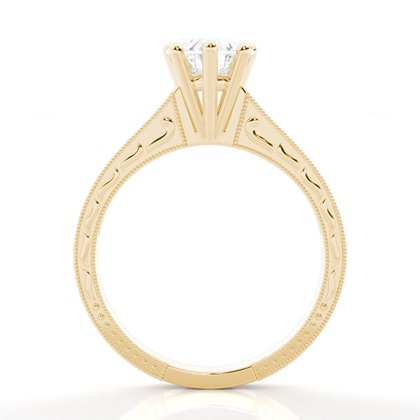 White Gold Oval Vintage Diamond Engagement Ring