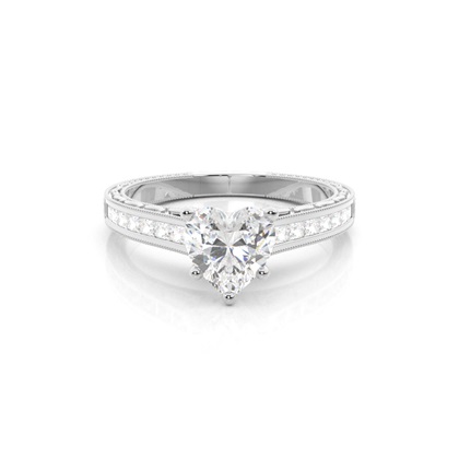 Heart Side Stone Diamond Rings