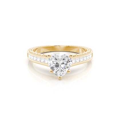 Yellow Gold Side Stone Diamond Rings