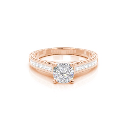 White Gold Oval Vintage Moissanite Engagement Ring