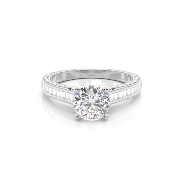 Rose Gold Round Vintage Diamond Engagement Ring