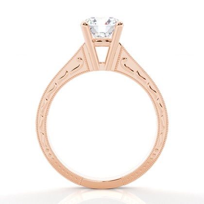 Rose Gold Round Vintage Diamond Engagement Ring