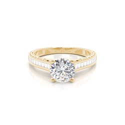 Rose Gold Round Vintage Diamond Engagement Ring