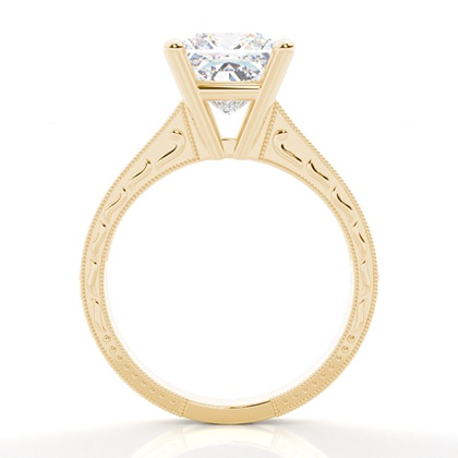 4.00 Carat Yellow Gold Side Stone Engagement Rings
