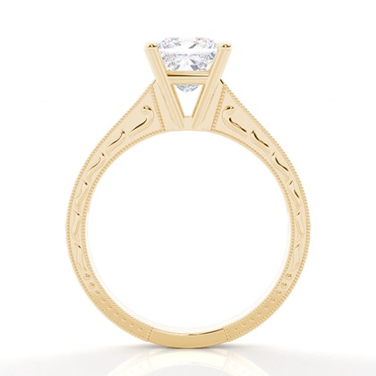 Kulatý vintage zásnubní prsten Moissanite z bílého zlata