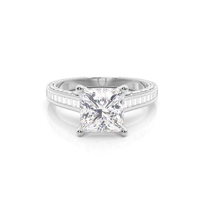 Platinum Side Stone Diamond Engagement Rings