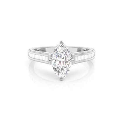 Platinum Side Stone Diamond Engagement Rings