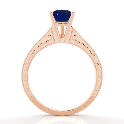 Ovaler Vintager Blauer Saphir Verlobungsring