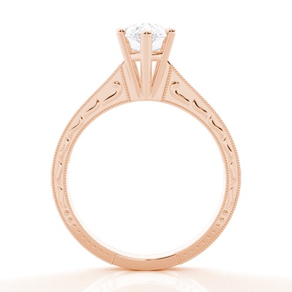 Runder Vintage Moissanite Verlobungsring aus Weißgold