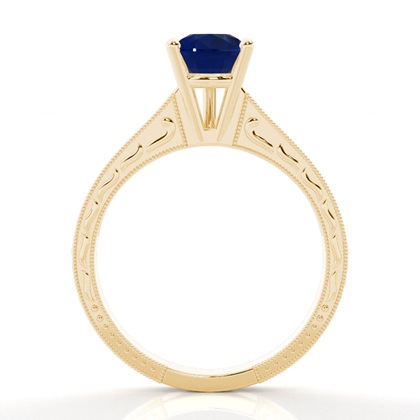 Ovaler Vintager Blauer Saphir Verlobungsring