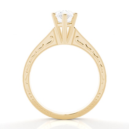 Runder Vintage Moissanite Verlobungsring aus Weißgold