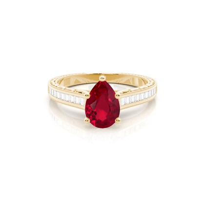 Pear Yellow Gold Diamond Engagement Rings Gemstones