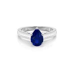 Oval Vintage Blue Sapphire Engagement Ring