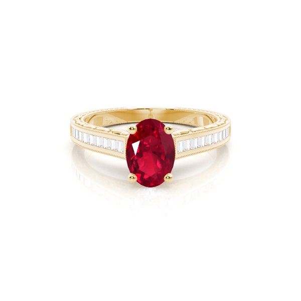 Oval Vintage Ruby Engagement Ring