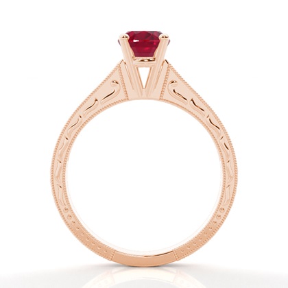 Ovaler Vintage Rubin Verlobungsring