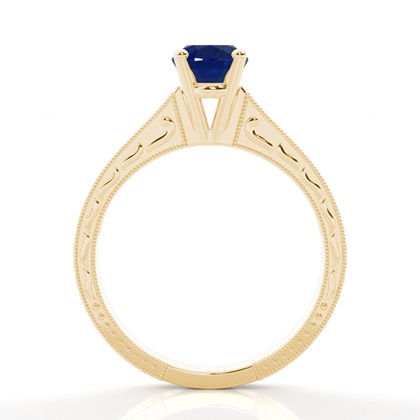 Ovaler Vintager Blauer Saphir Verlobungsring