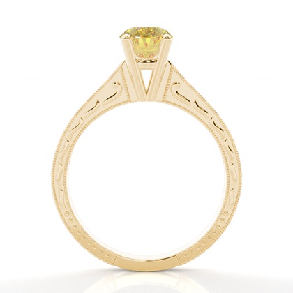Oval Yellow Gold Diamond Engagement Rings