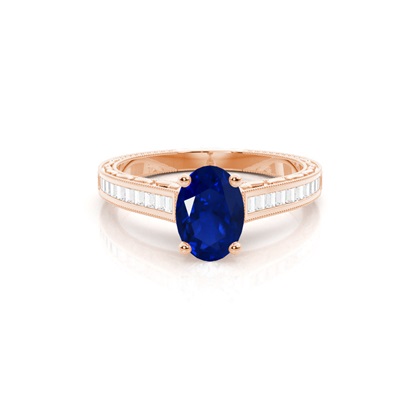 Rose Gold Gemstone Diamond Engagement Rings